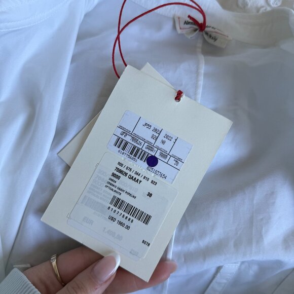 NWT Alexander McQueen Mini Shirt Dress Corset Stitch Fit & Flare White Poplin - Picture 4 of 12